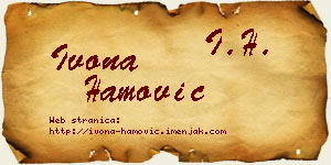 Ivona Hamović vizit kartica